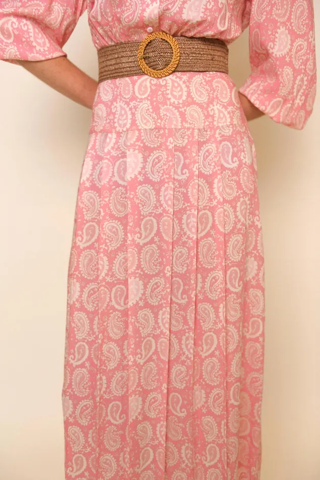 RIXO Dresses Izzy Paisley Stamp Pink 8211 Women