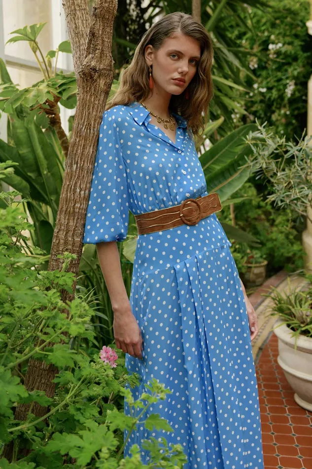 RIXO Dresses Izzy Polka Dot Blue 8211 Women RIXO Dresses Izzy Polka Dot Blue 8211 Women