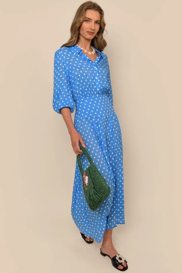 RIXO Dresses Izzy Polka Dot Blue 8211 Women RIXO Dresses Izzy Polka Dot Blue 8211 Women