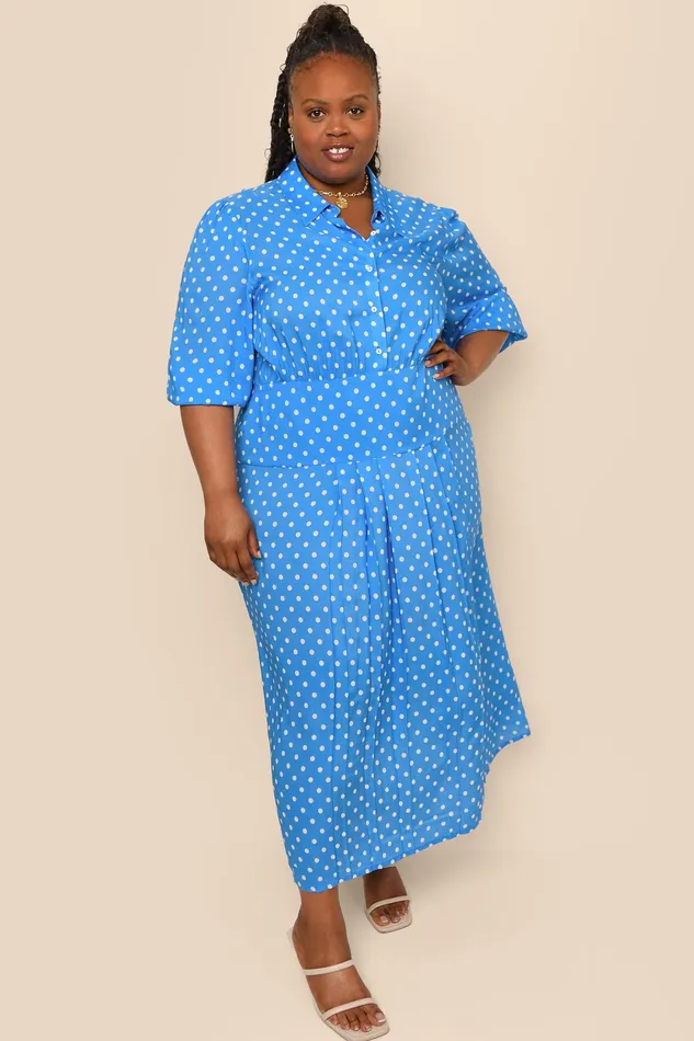 RIXO Dresses Izzy Polka Dot Blue 8211 Women RIXO Dresses Izzy Polka Dot Blue 8211 Women
