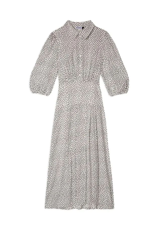 RIXO Dresses Izzy White Mini Polka Dots 8211 Women
