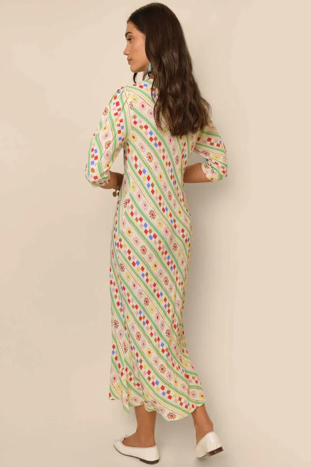 RIXO Dresses Jess Cream Retro Stripe 8211 Women RIXO Dresses Jess Cream Retro Stripe 8211 Women