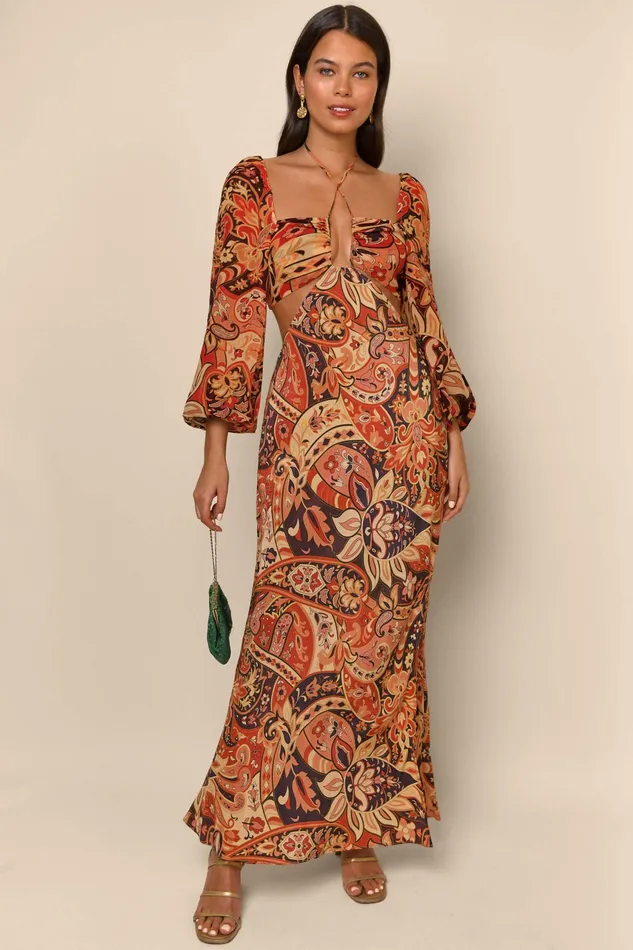RIXO Dresses Kamilla Grace Paisley Canyon 8211 Women