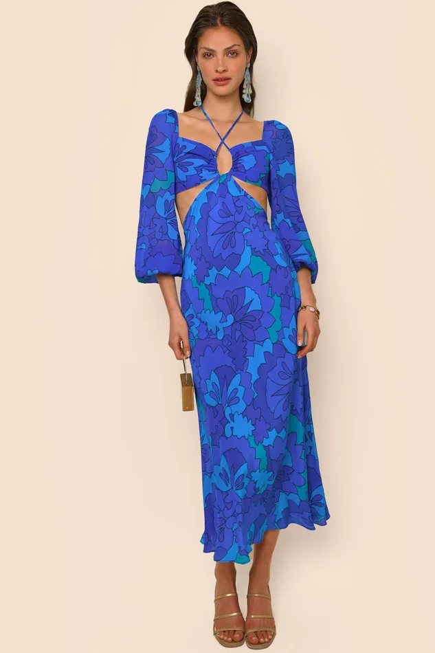 RIXO Dresses Kamilla Looking Glass Blue 8211 Women RIXO Dresses Kamilla Looking Glass Blue 8211 Women