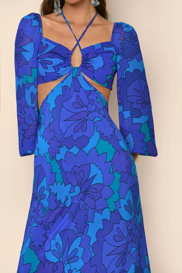 RIXO Dresses Kamilla Looking Glass Blue 8211 Women RIXO Dresses Kamilla Looking Glass Blue 8211 Women
