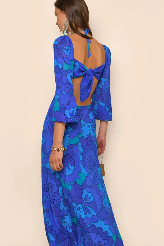 RIXO Dresses Kamilla Looking Glass Blue 8211 Women RIXO Dresses Kamilla Looking Glass Blue 8211 Women