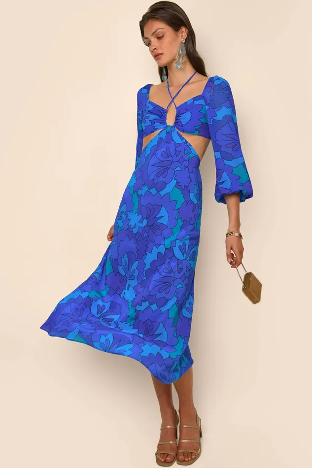 RIXO Dresses Kamilla Looking Glass Blue 8211 Women RIXO Dresses Kamilla Looking Glass Blue 8211 Women