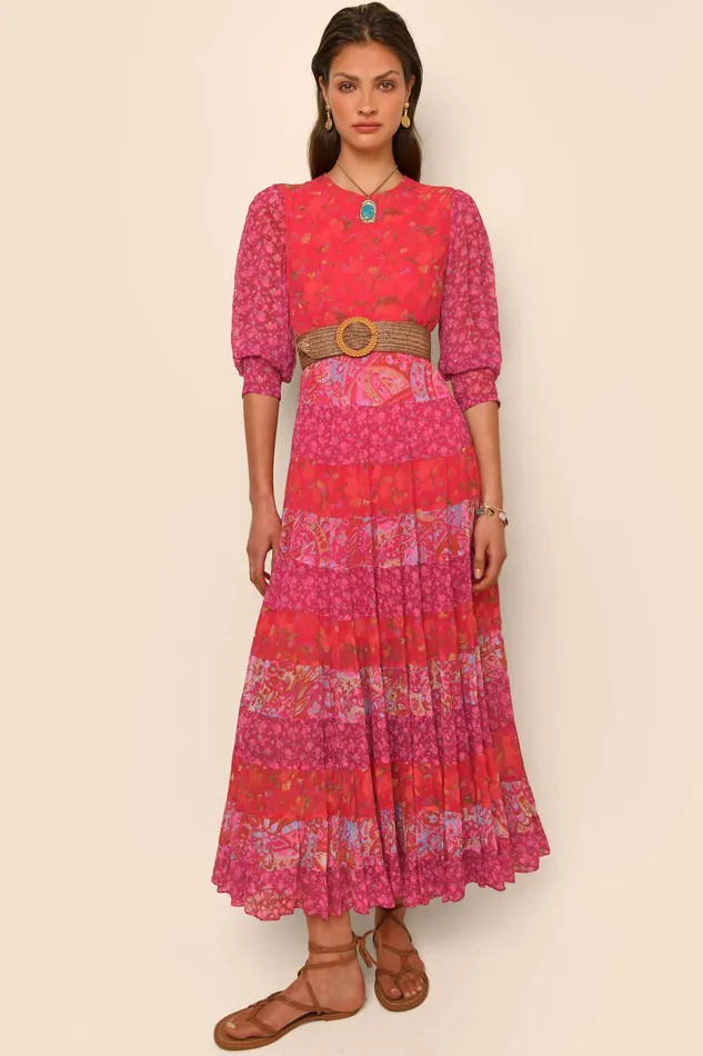 RIXO Dresses Kristen Havana Floral Plum Mix 8211 Women