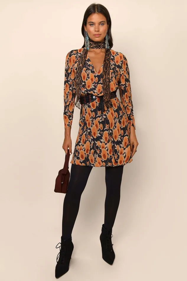RIXO Dresses Lilian Sienna Starlet Floral Leopard Mix 8211 Women RIXO Dresses Lilian Sienna Starlet Floral Leopard Mix 8211 Women