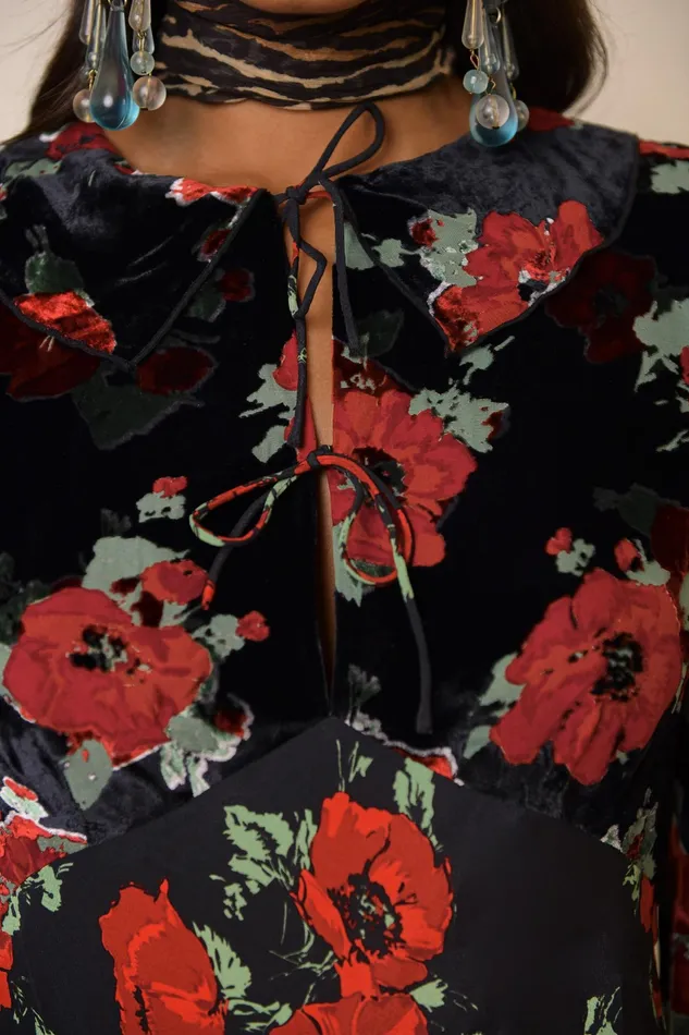 RIXO Dresses Malibu Black Poppy Burnout Mix 8211 Women