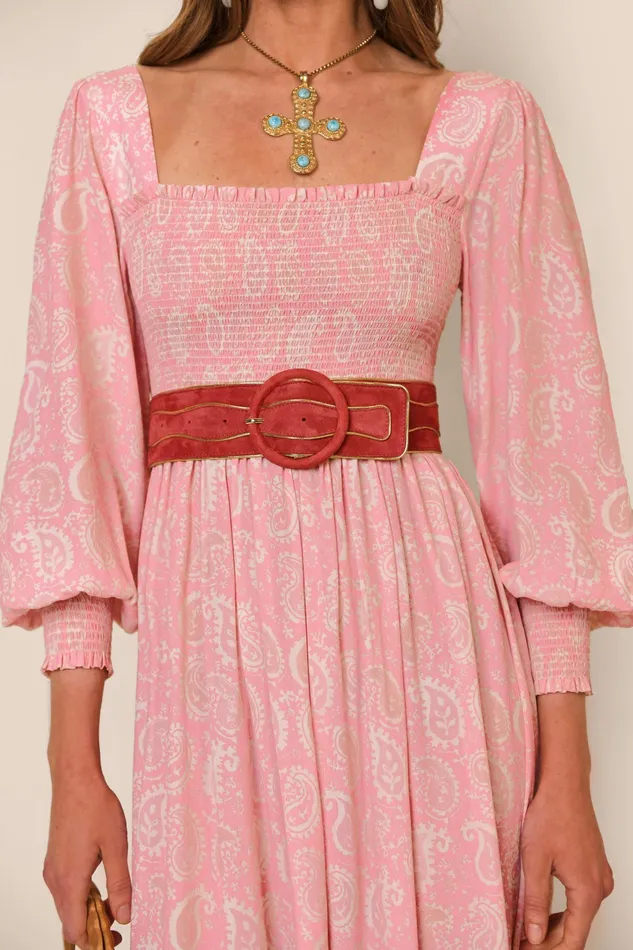 RIXO Dresses Marianne Paisley Stamp Pink 8211 Women RIXO Dresses Marianne Paisley Stamp Pink 8211 Women