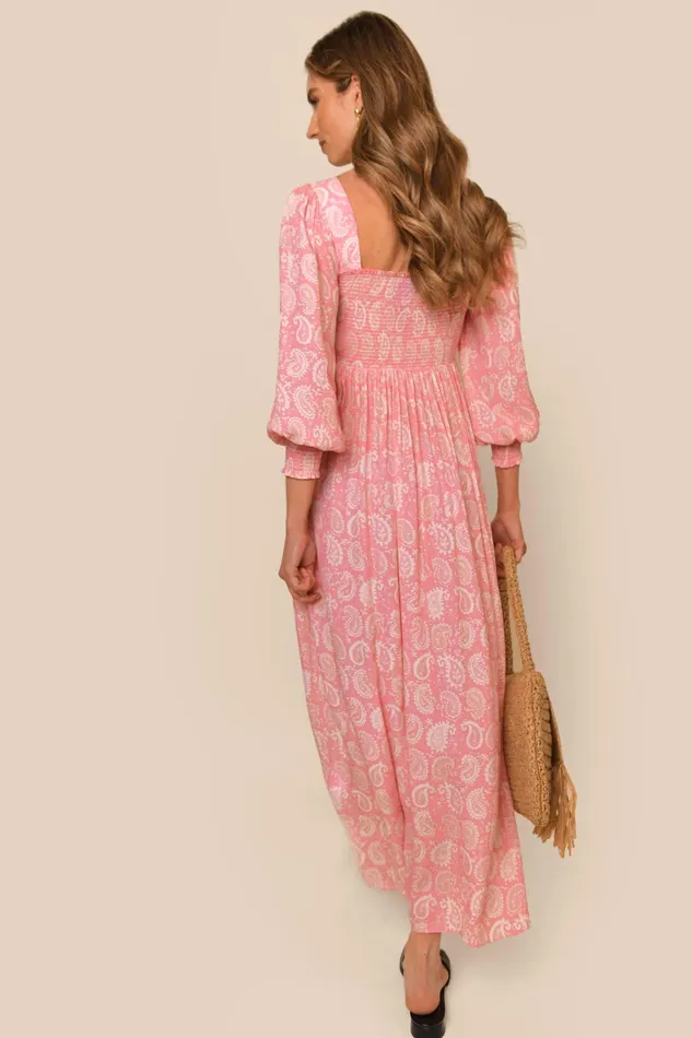 RIXO Dresses Marianne Paisley Stamp Pink 8211 Women RIXO Dresses Marianne Paisley Stamp Pink 8211 Women