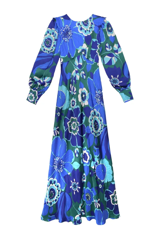 RIXO Dresses Marni Retro Floral Blue 8211 Women RIXO Dresses Marni Retro Floral Blue 8211 Women