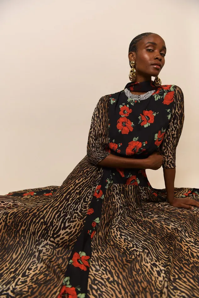 RIXO Dresses Meg Poppy Leopard Mix 8211 Women RIXO Dresses Meg Poppy Leopard Mix 8211 Women