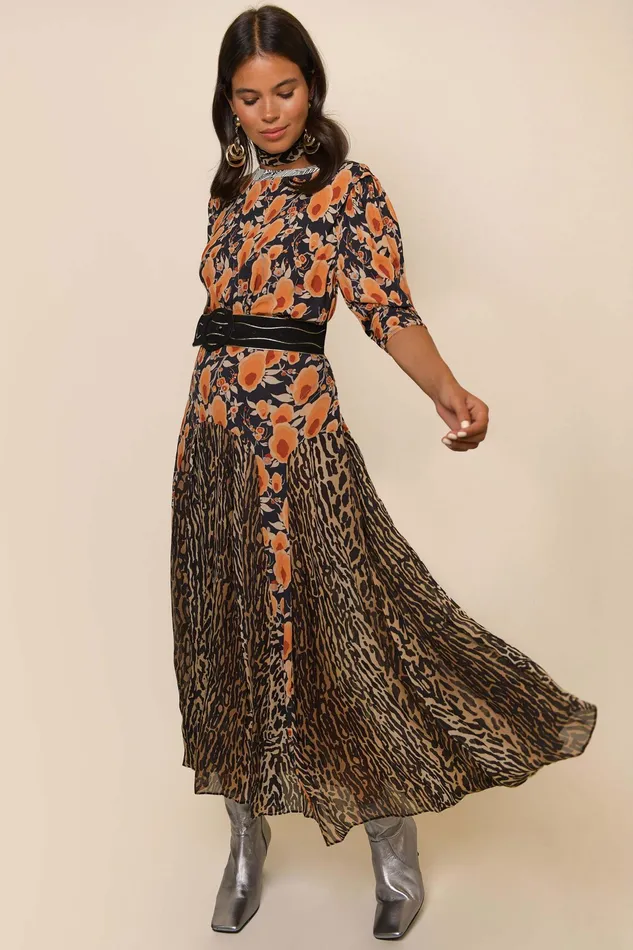 RIXO Dresses Meg Sienna Starlet Floral Leopard Mix 8211 Women