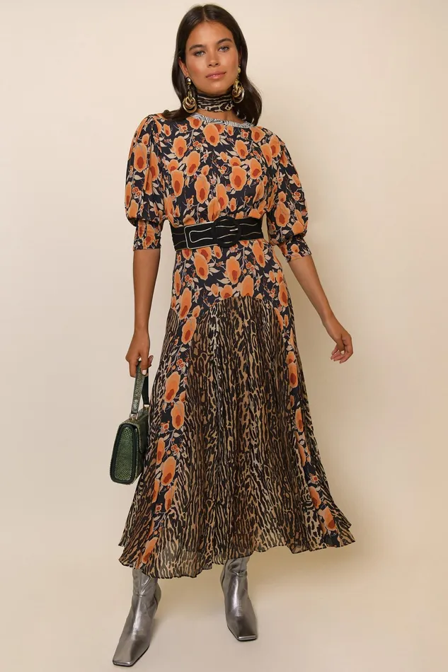 RIXO Dresses Meg Sienna Starlet Floral Leopard Mix 8211 Women RIXO Dresses Meg Sienna Starlet Floral Leopard Mix 8211 Women