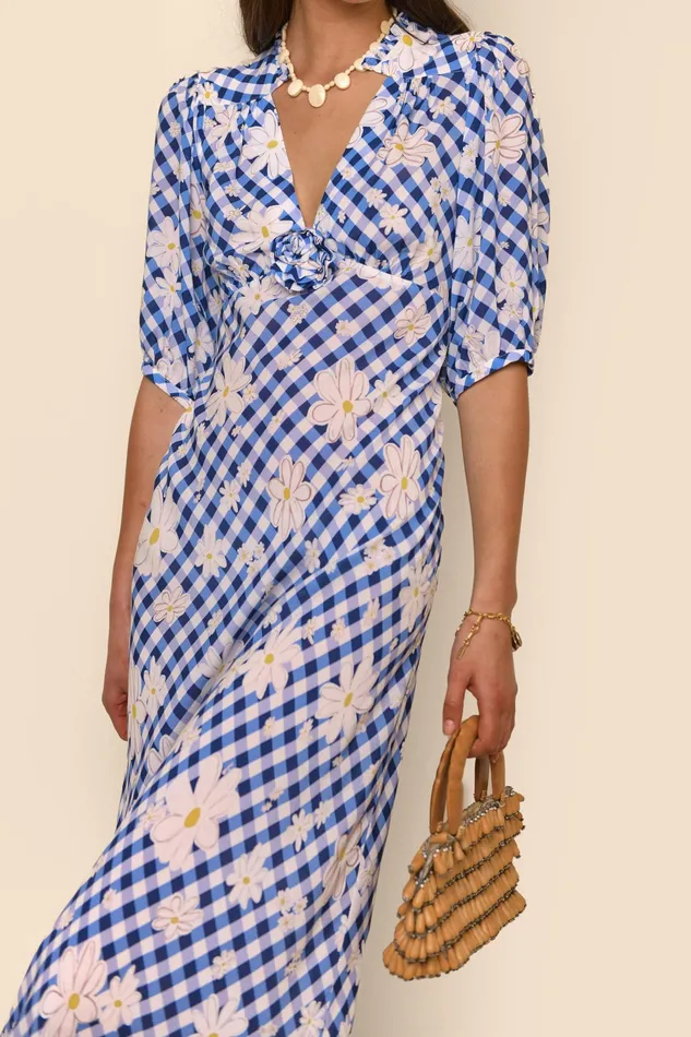RIXO Dresses Nicolette Riviera Daisy Check 8211 Women