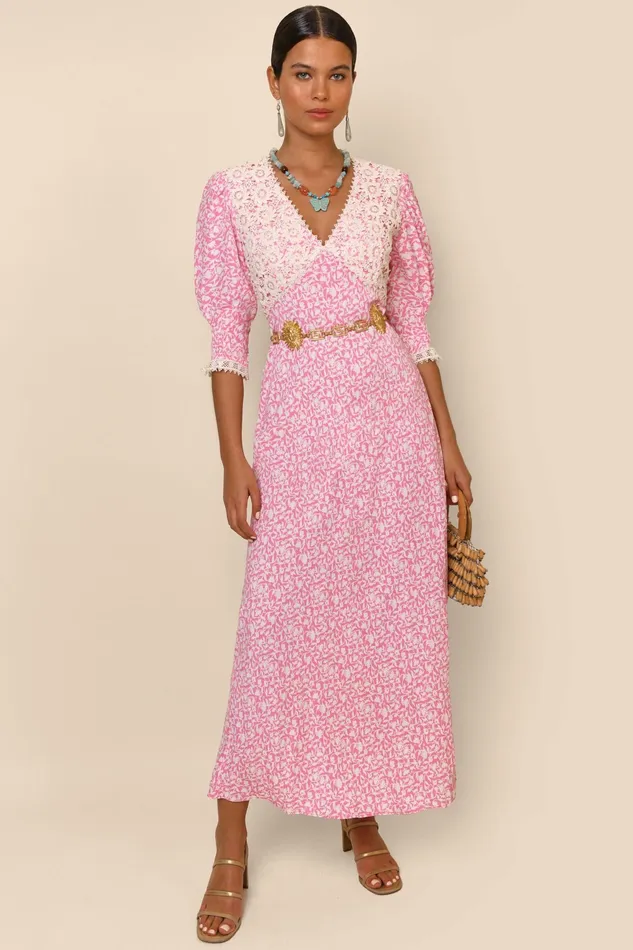 RIXO Dresses Olga Lily Trail Pink 8211 Women