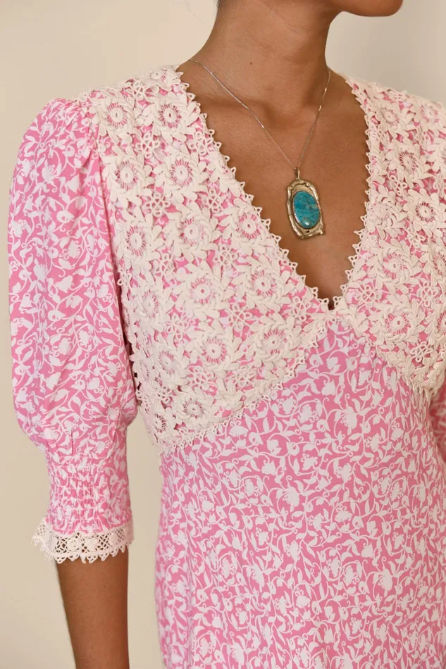RIXO Dresses Olga Lily Trail Pink 8211 Women RIXO Dresses Olga Lily Trail Pink 8211 Women