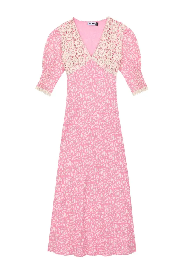 RIXO Dresses Olga Lily Trail Pink 8211 Women RIXO Dresses Olga Lily Trail Pink 8211 Women