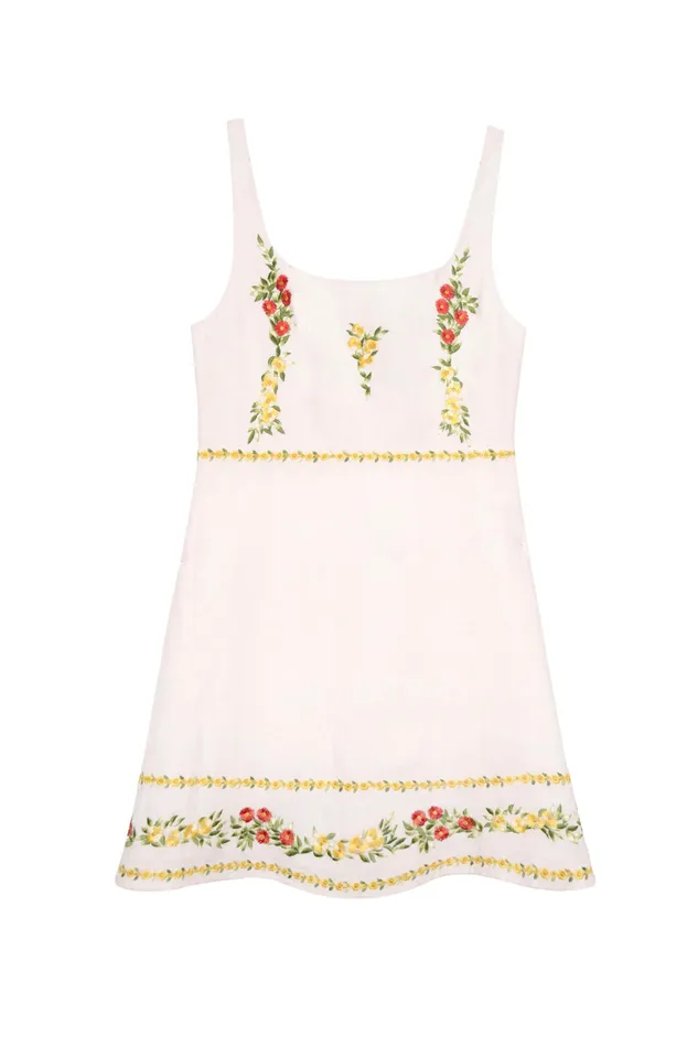 RIXO Dresses Ronan Summer Embroidery Cream 8211 Women