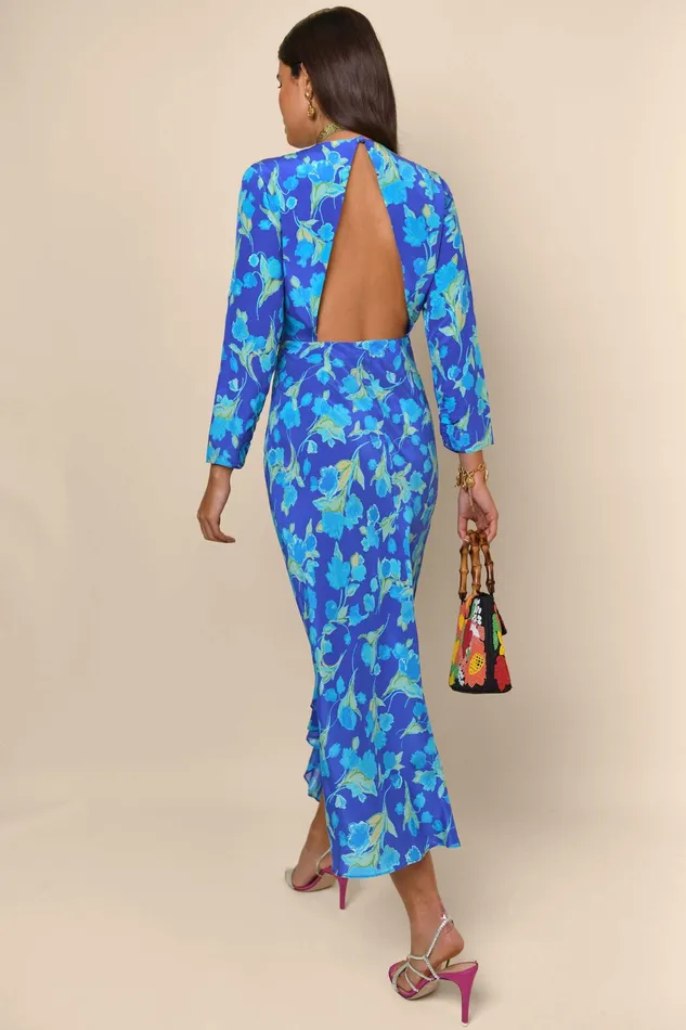 RIXO Dresses Rose Fontainhas Floral Cobalt 8211 Women RIXO Dresses Rose Fontainhas Floral Cobalt 8211 Women