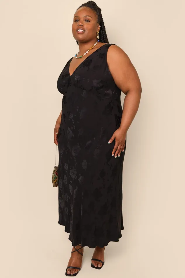 RIXO Dresses Sandrine Black Poppy Jacquard 8211 Women RIXO Dresses Sandrine Black Poppy Jacquard 8211 Women