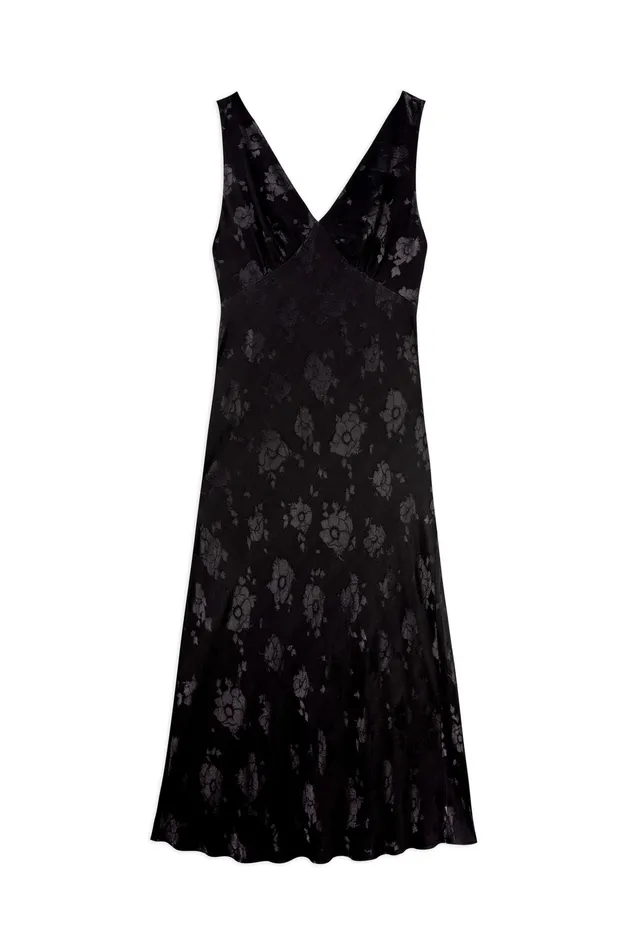 RIXO Dresses Sandrine Black Poppy Jacquard 8211 Women RIXO Dresses Sandrine Black Poppy Jacquard 8211 Women