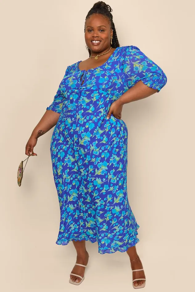 RIXO Dresses Sathya Fontainhas Floral Cobalt 8211 Women