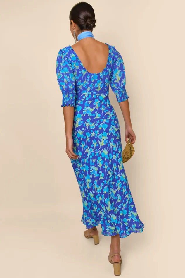 RIXO Dresses Sathya Fontainhas Floral Cobalt 8211 Women