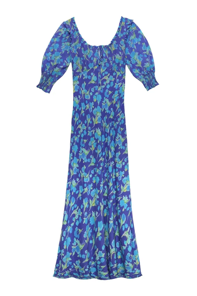 RIXO Dresses Sathya Fontainhas Floral Cobalt 8211 Women