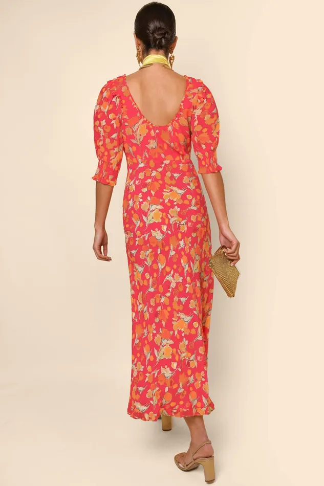 RIXO Dresses Sathya Fontainhas Floral Coral 8211 Women