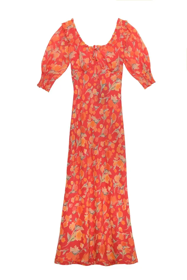 RIXO Dresses Sathya Fontainhas Floral Coral 8211 Women