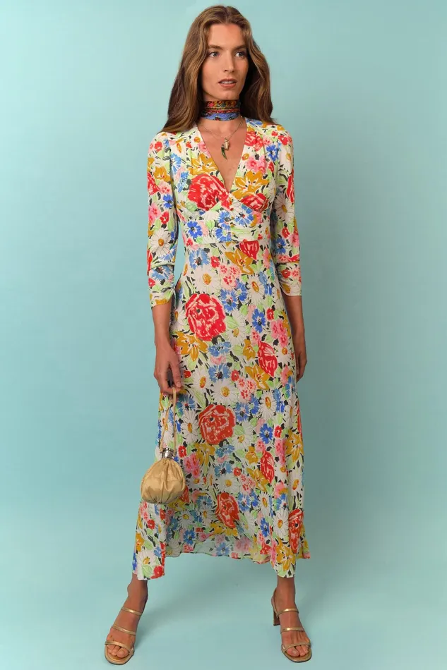 RIXO Dresses Selma Multi Spring Meadow 8211 Women