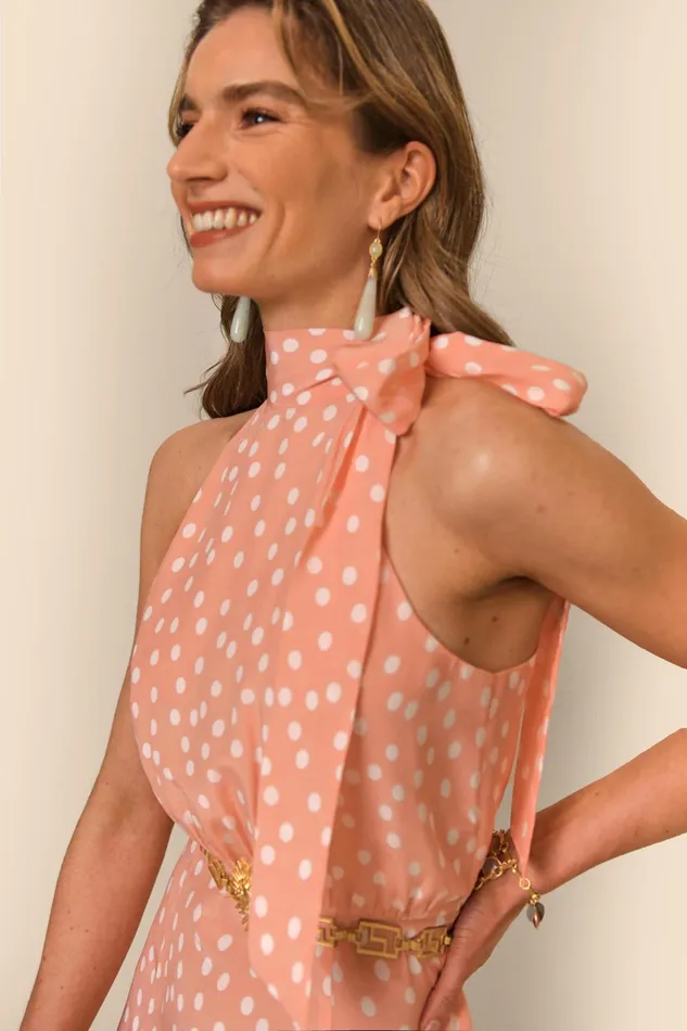 RIXO Dresses Valerie Marilyn Spot Pink 8211 Women