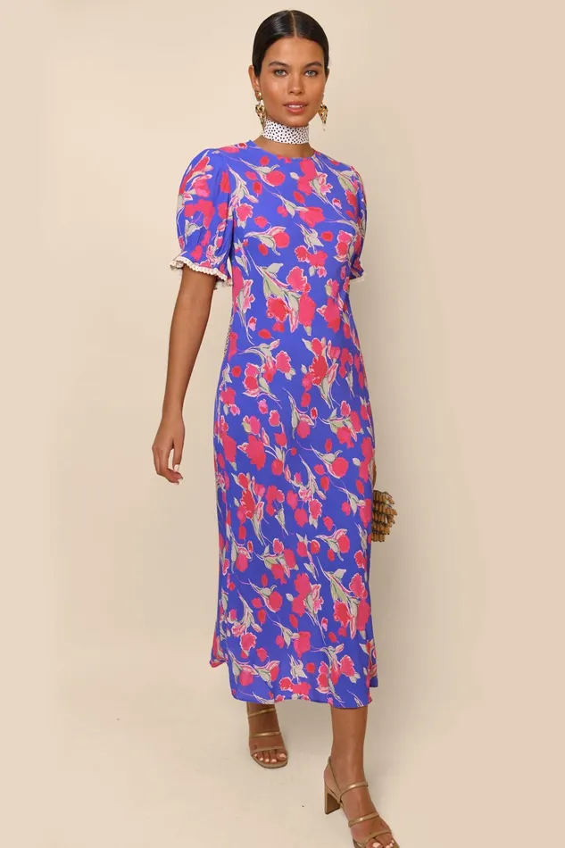 RIXO Dresses Venice Fontainhas Floral Iris 8211 Women