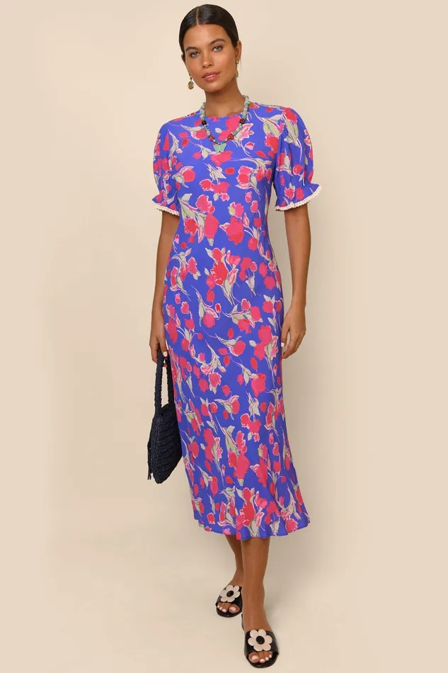 RIXO Dresses Venice Fontainhas Floral Iris 8211 Women RIXO Dresses Venice Fontainhas Floral Iris 8211 Women