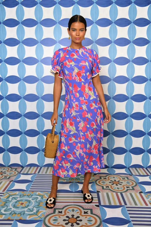 RIXO Dresses Venice Fontainhas Floral Iris 8211 Women RIXO Dresses Venice Fontainhas Floral Iris 8211 Women