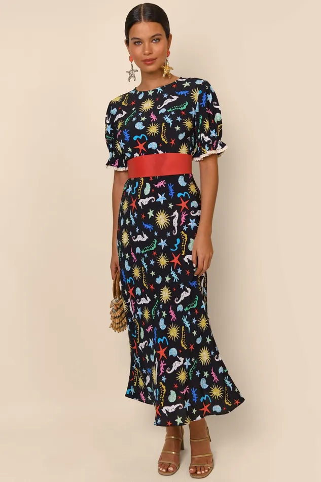 RIXO Dresses Venice Ocean Black 8211 Women RIXO Dresses Venice Ocean Black 8211 Women