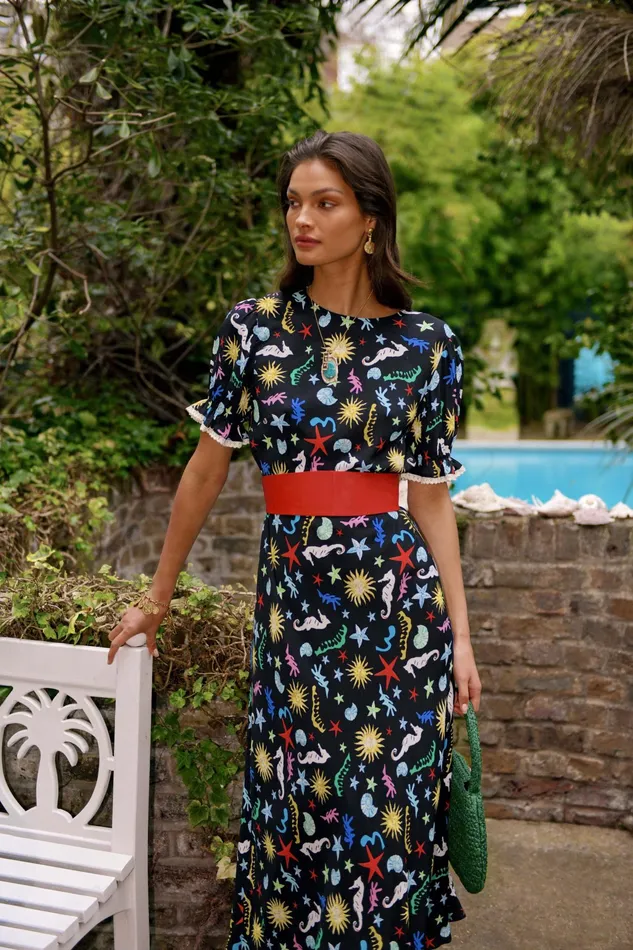 RIXO Dresses Venice Ocean Black 8211 Women RIXO Dresses Venice Ocean Black 8211 Women