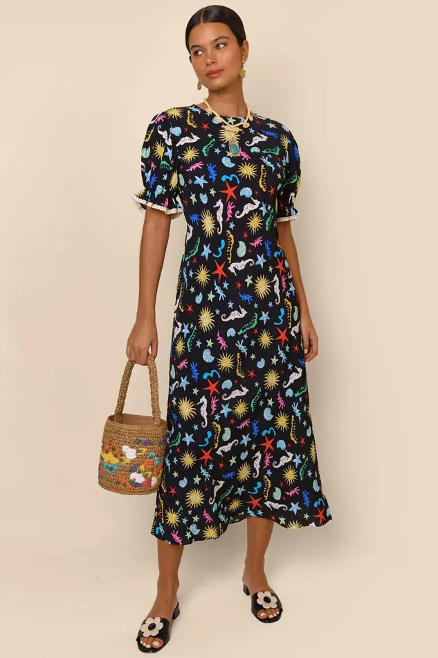 RIXO Dresses Venice Ocean Black 8211 Women RIXO Dresses Venice Ocean Black 8211 Women