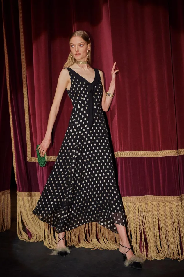 RIXO Dresses Viva Black Lurex Flower Jacquard 8211 Women