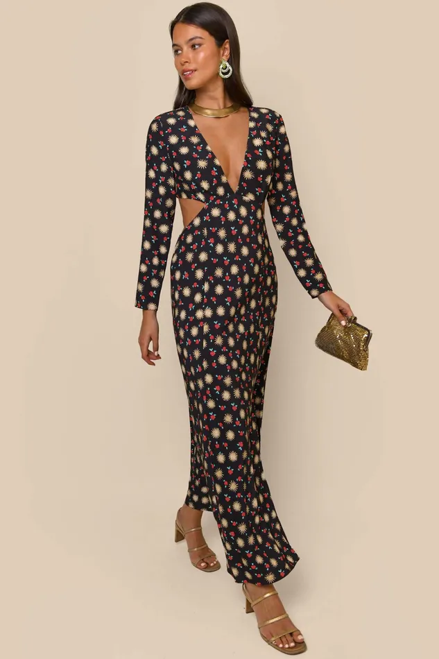 RIXO Dresses Zora Sun Petal Black 8211 Women RIXO Dresses Zora Sun Petal Black 8211 Women