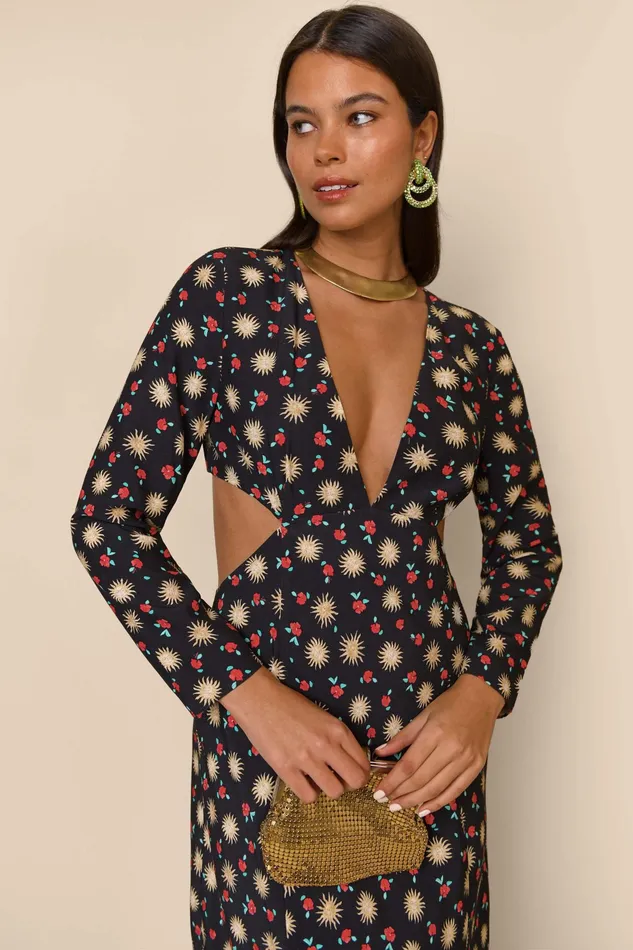RIXO Dresses Zora Sun Petal Black 8211 Women RIXO Dresses Zora Sun Petal Black 8211 Women