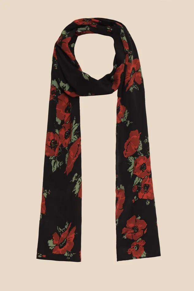 RIXO Scarves Julien Black Poppy 8211 Women