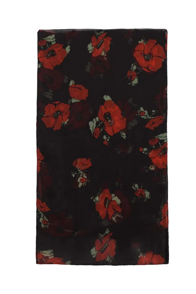 RIXO Scarves Julien Black Poppy 8211 Women
