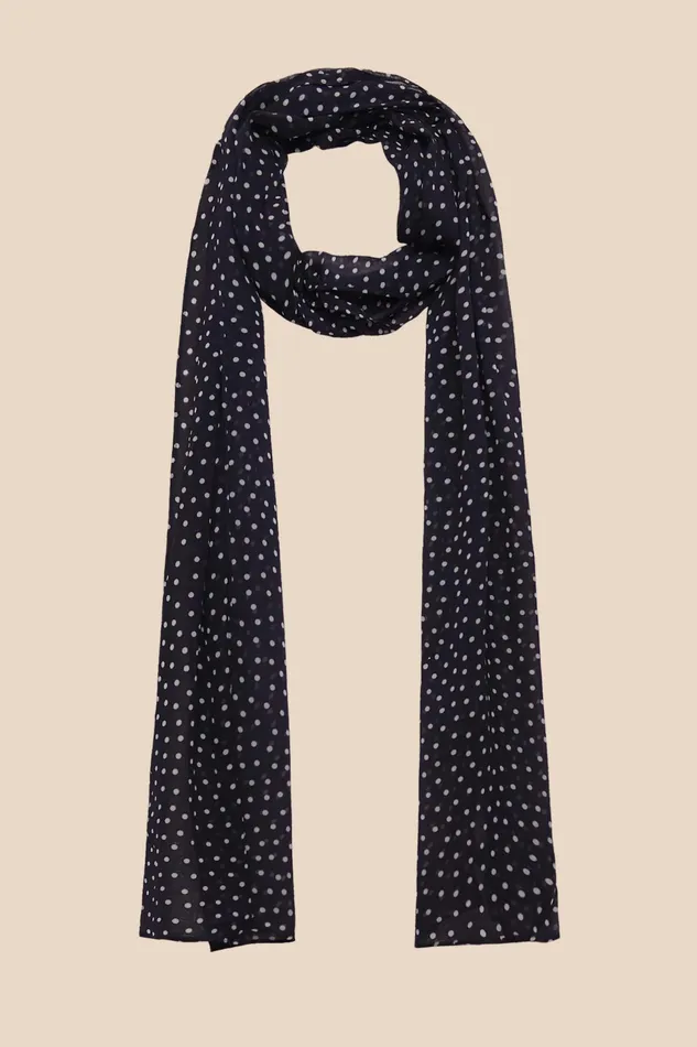 RIXO Scarves Julien Polka Dot Navy 8211 Women