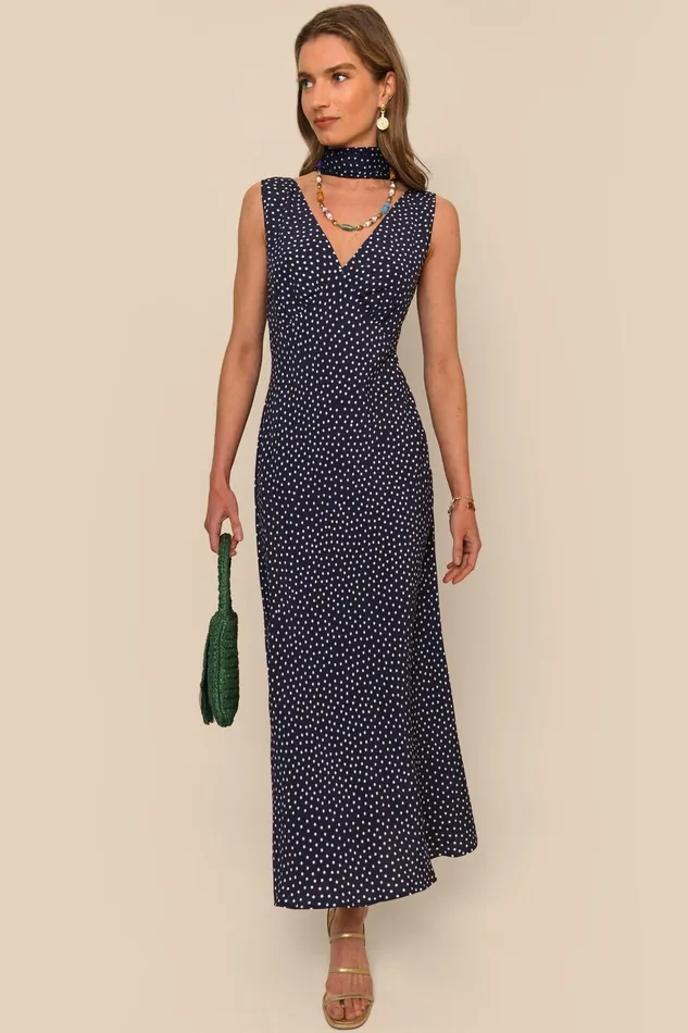 RIXO Scarves Julien Polka Dot Navy 8211 Women RIXO Scarves Julien Polka Dot Navy 8211 Women