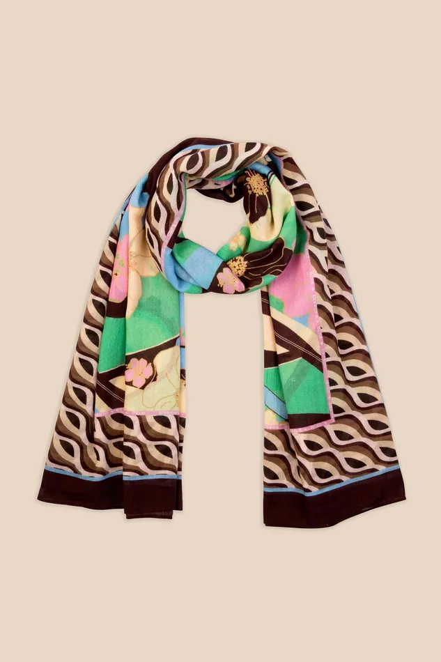 RIXO Scarves Mahon Tropical Hibiscus Wave 8211 Women