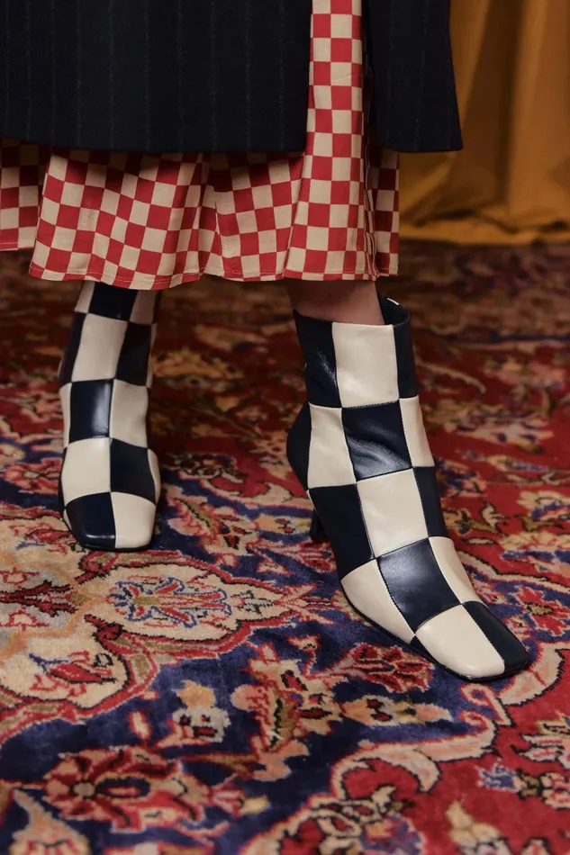 RIXO Shoes and Boots Madrid Navy Cream Checkerboard 8211 Women RIXO Shoes and Boots Madrid Navy Cream Checkerboard 8211 Women